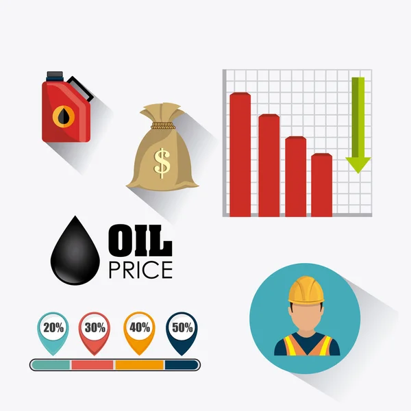 石油及び石油産業のインフォ グラフィック デザイン — ストックベクタ