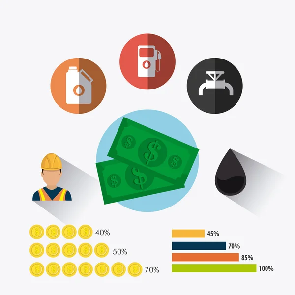 Projeto infográfico da indústria de petróleo e petróleo —  Vetores de Stock