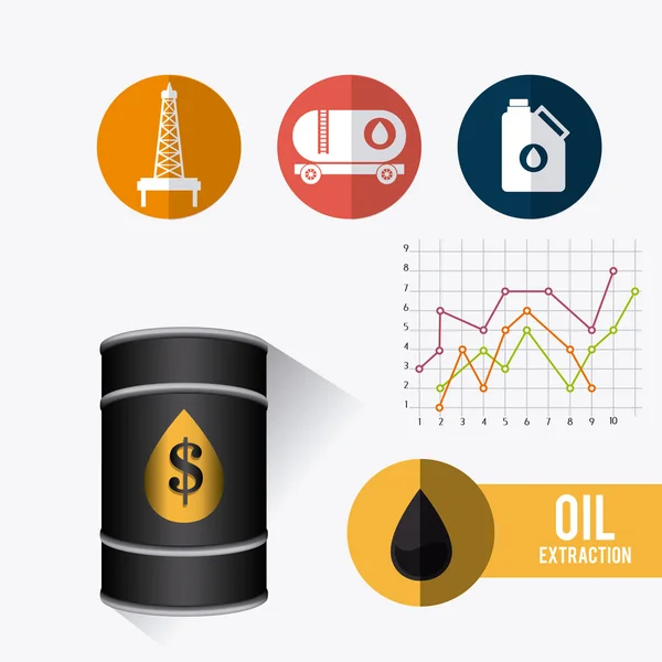 Industrie pétrolière infographie design — Image vectorielle
