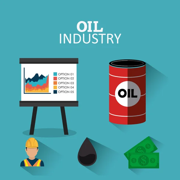 Diseño infográfico de la industria petrolera y petrolera — Archivo Imágenes Vectoriales