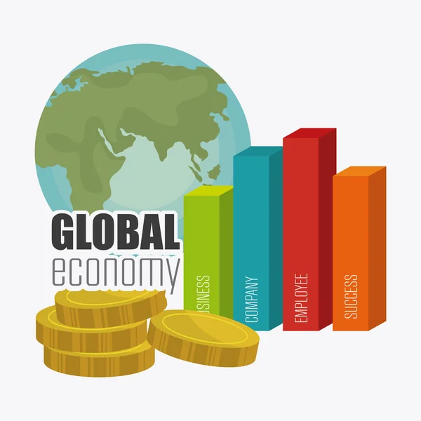 Mondiale economie, geld en business — Stockvector