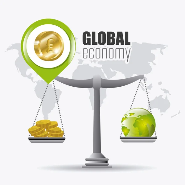 Παγκόσμια οικονομία, χρήμα και στις επιχειρήσεις — Διανυσματικό Αρχείο