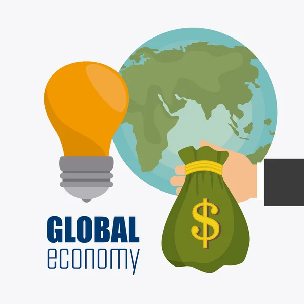 Economía global, dinero y negocios — Vector de stock