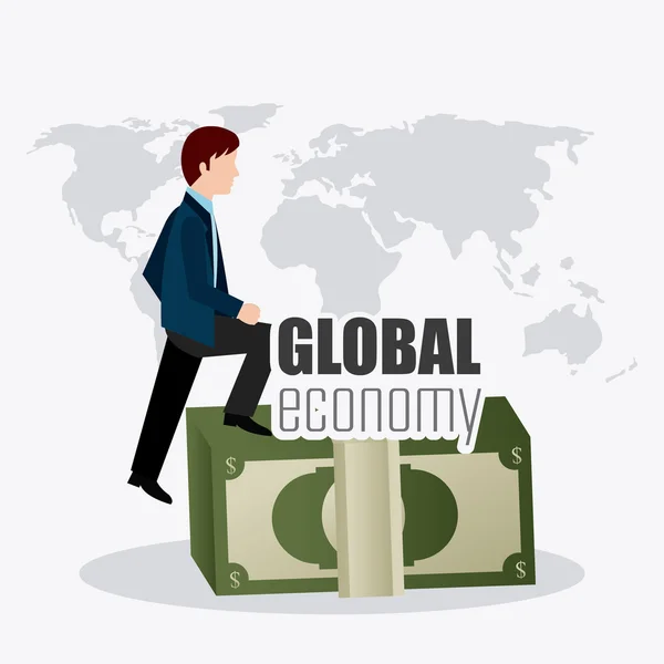 Mondiale economie, geld en business — Stockvector