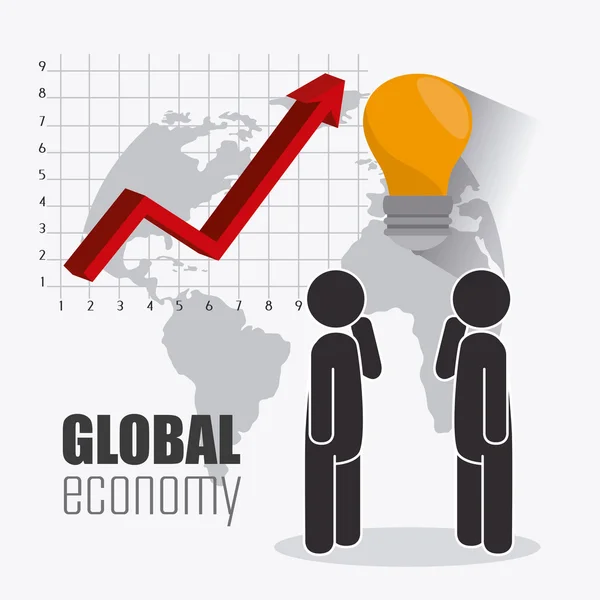 Economia global, dinheiro e negócios — Vetor de Stock