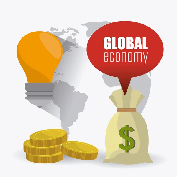 全球经济、 金钱和商业 — 图库矢量图片