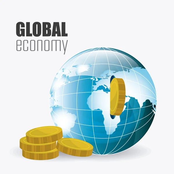 Economía global, dinero y negocios — Vector de stock