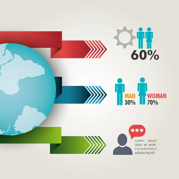 Connexions mondiales et infographie d'affaires — Image vectorielle
