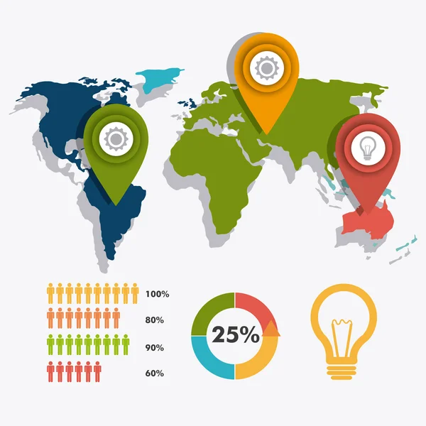 世界の接続とビジネスのインフォ グラフィック — ストックベクタ