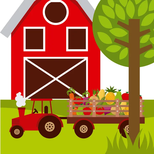 Productos agrícolas ecológicos — Vector de stock