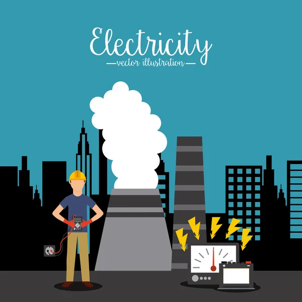 Electricity service design — Stock Vector