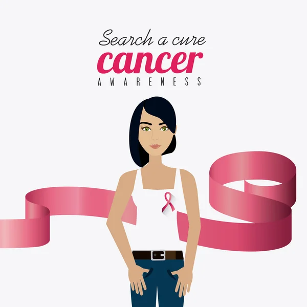 Lutte contre le cancer du sein — Image vectorielle