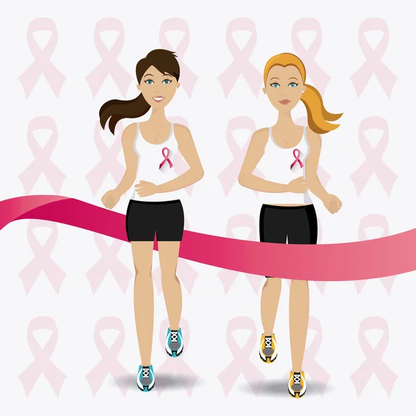 Καταπολέμηση της εκστρατείας του καρκίνου του μαστού — Διανυσματικό Αρχείο