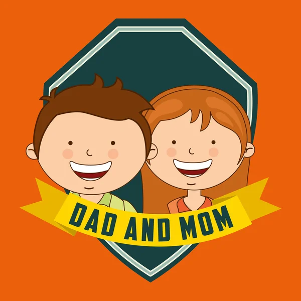 Pappa och mamma design — Stock vektor