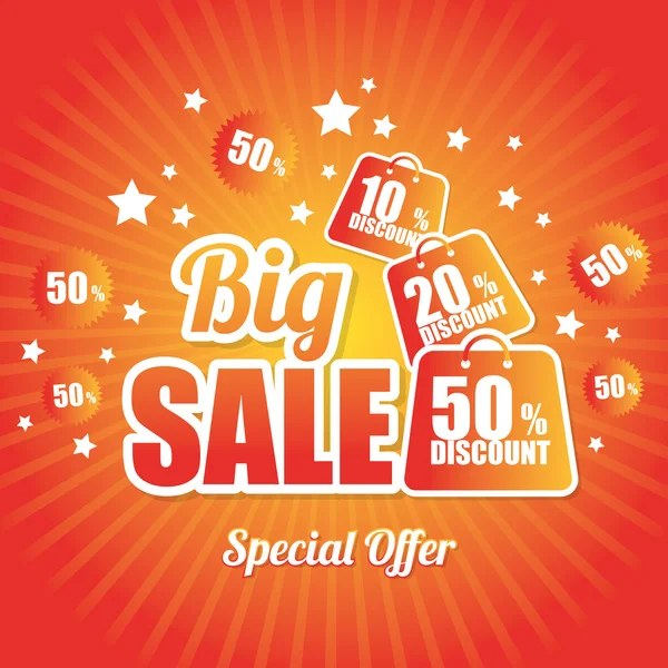 Big sale discounts and offers shopping — Stock Vector