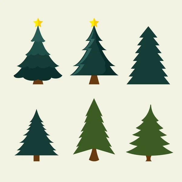 Buon Natale decorativi animali e pino — Vettoriale Stock