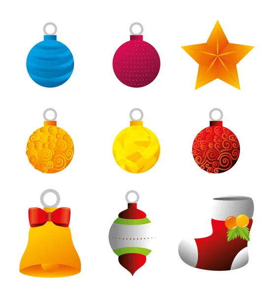 Merry christmas decoratieve materialen en pijnboom — Stockvector