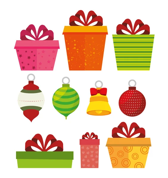 Feliz Natal decorativos e pinheiros —  Vetores de Stock