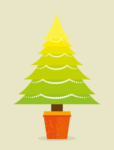 Buon Natale decorativi animali e pino — Vettoriale Stock