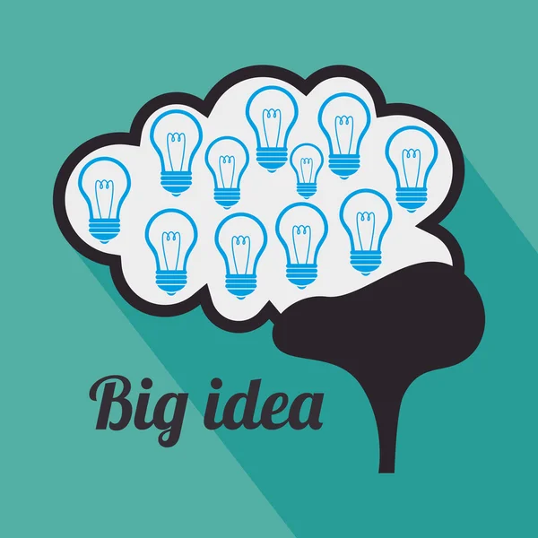 Big idea, creative and intelligence — Stock Vector