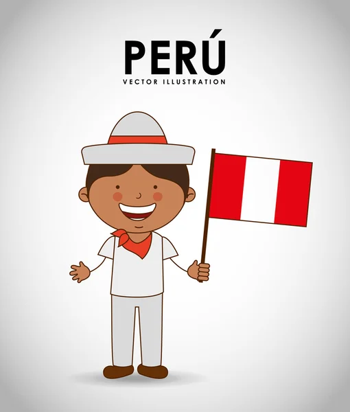 Peru desain anak - Stok Vektor