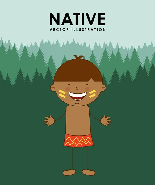 Native kid design — Stock Vector