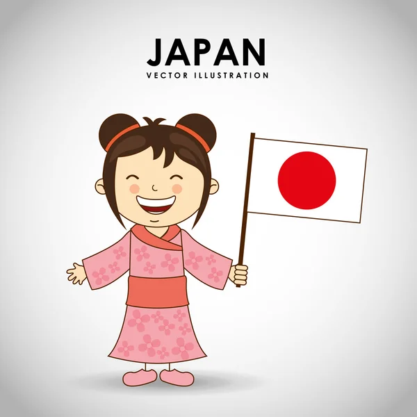 Japanese kid design — Stock Vector