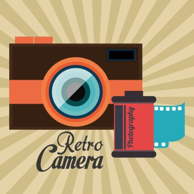 Fotoğraf ve fotoğraf makinesi vintage tasarım