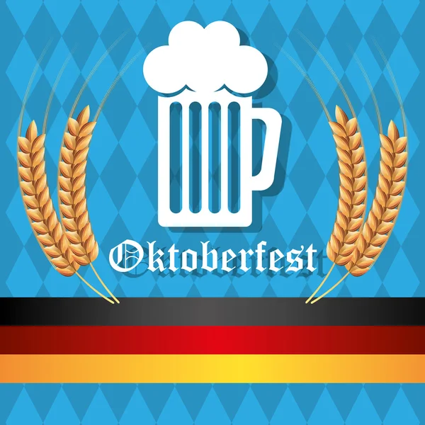 Duitsland culturen en oktober fest ontwerp. — Stockvector