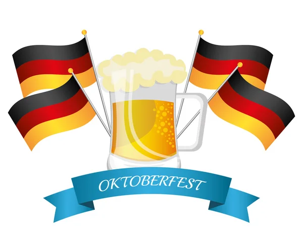 Németország kultúrák és oktober fest design. — Stock Vector