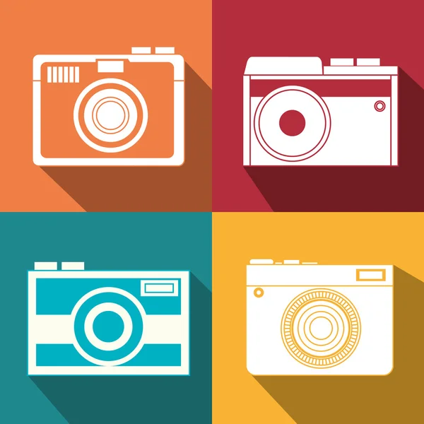 Φωτογραφία και τη φωτογραφική μηχανή εκλεκτής ποιότητας σχέδιο — Διανυσματικό Αρχείο