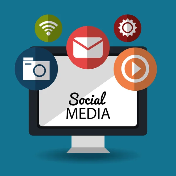 Sociální média a sítí design — Stockový vektor