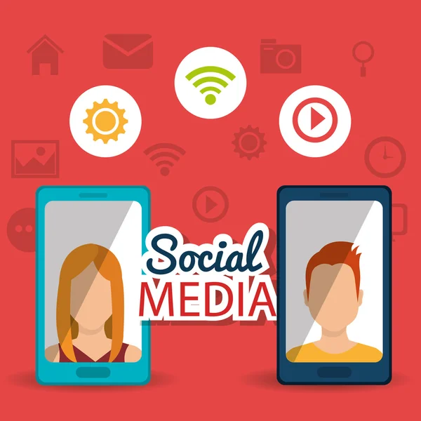 Соціальні медіа та мережевий дизайн — стоковий вектор