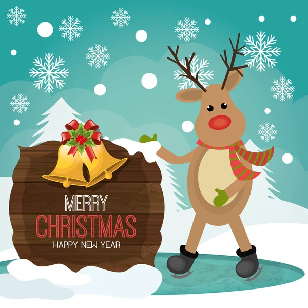 Καλά Χριστούγεννα και Ευτυχισμένο το νέο έτος σχέδιο καρτών — Διανυσματικό Αρχείο