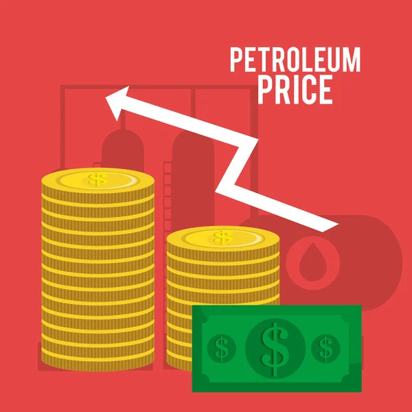 Petroleum och olja gemenskapsindustrins priser — Stock vektor