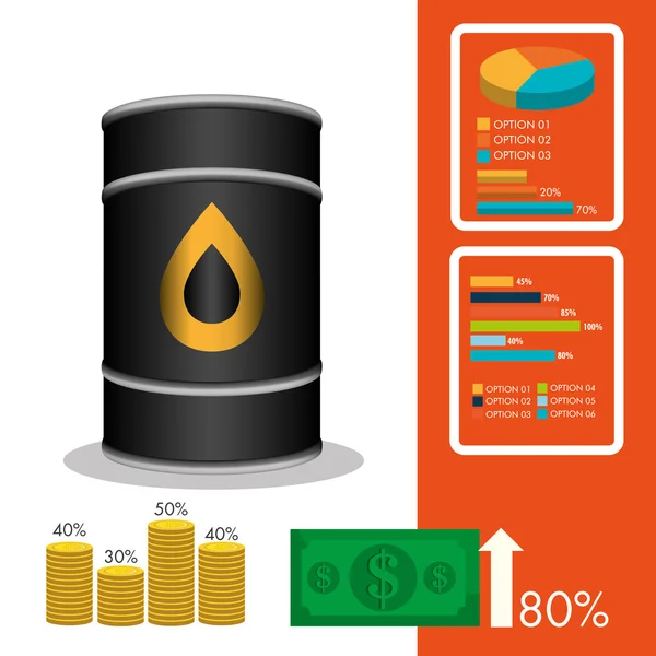 Kőolaj és kőolaj ipar árai — Stock Vector