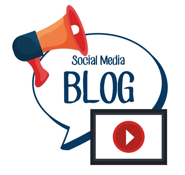 Blog e blogueiro social media design —  Vetores de Stock