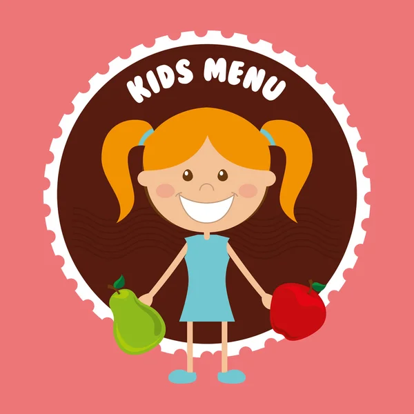 Kids menu design — Stock Vector