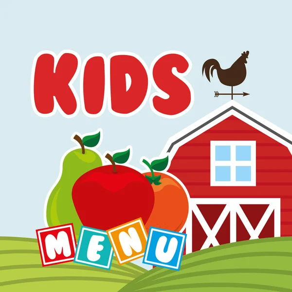 Menu enfants design — Image vectorielle