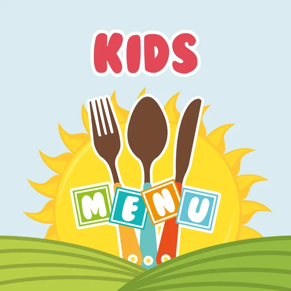 Kids menu design — Stock Vector