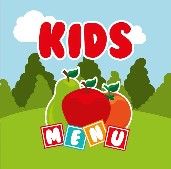 Kids menu design — Stock Vector