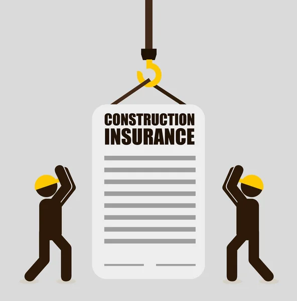 Diseño del seguro de construcción — Vector de stock