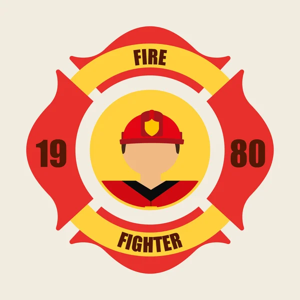 Fire fighter design — Stock Vector