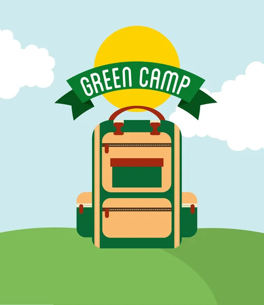 緑のキャンプの設計 — ストックベクタ