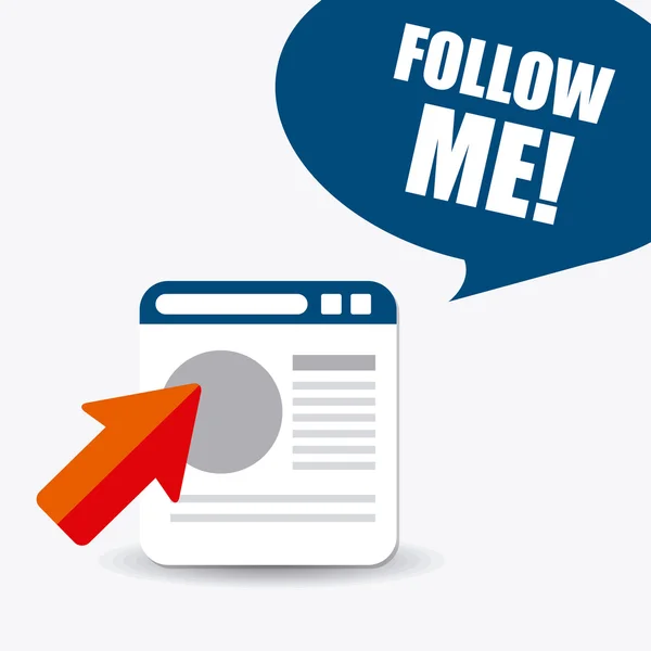 Follow me social and business theme — Stock Vector