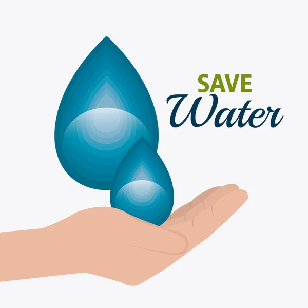 Salva progettazione dell'acqua . — Vettoriale Stock