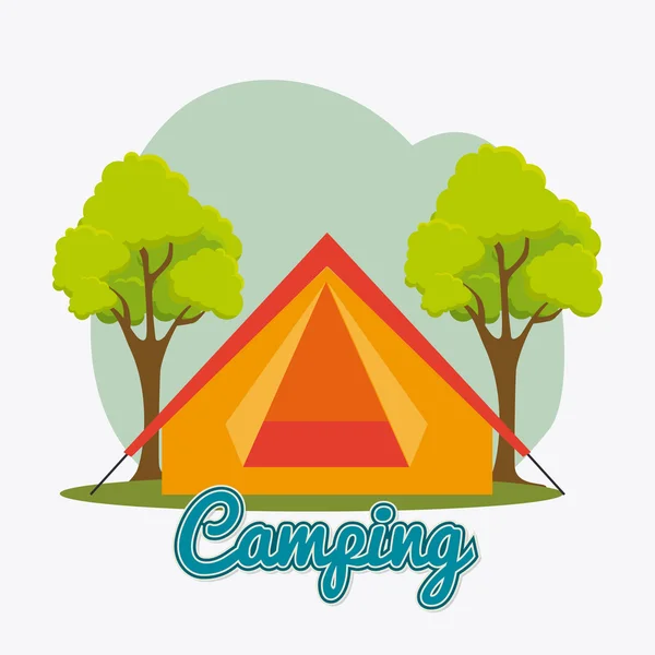 Campeggio, viaggi e vacanze — Vettoriale Stock