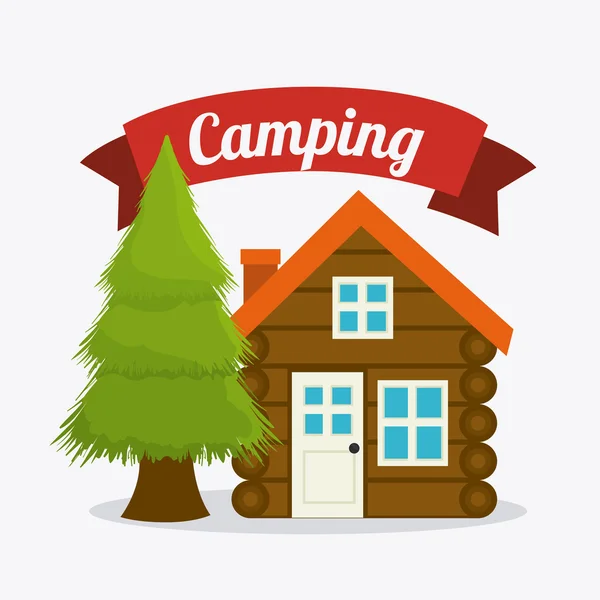 Camping, travel and vacations — Stock Vector