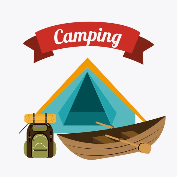 Camping, travel and vacations — Stock Vector