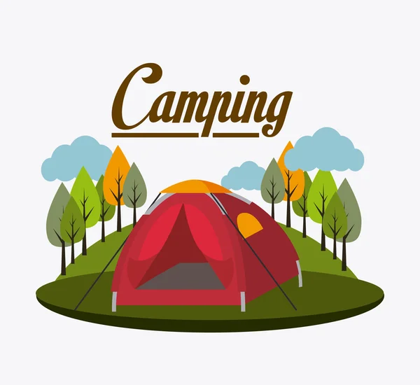 Camping, travel and vacations — Stock Vector